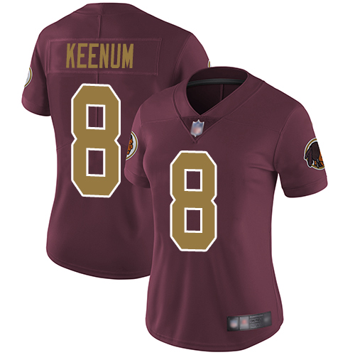 Washington Redskins Limited Burgundy Red Women Case Keenum Alternate Jersey NFL Football #8 80th->women nfl jersey->Women Jersey